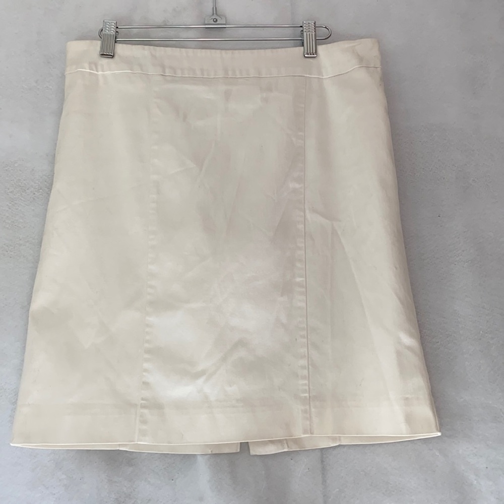 White Apostrophe 7-Panel Fully Lined Mini Skirt Size 10  Cotton Spandex Blend